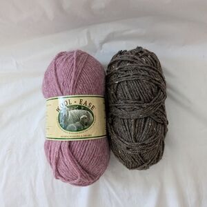 Wool Ease Yarn Bundle in Pink and Brown